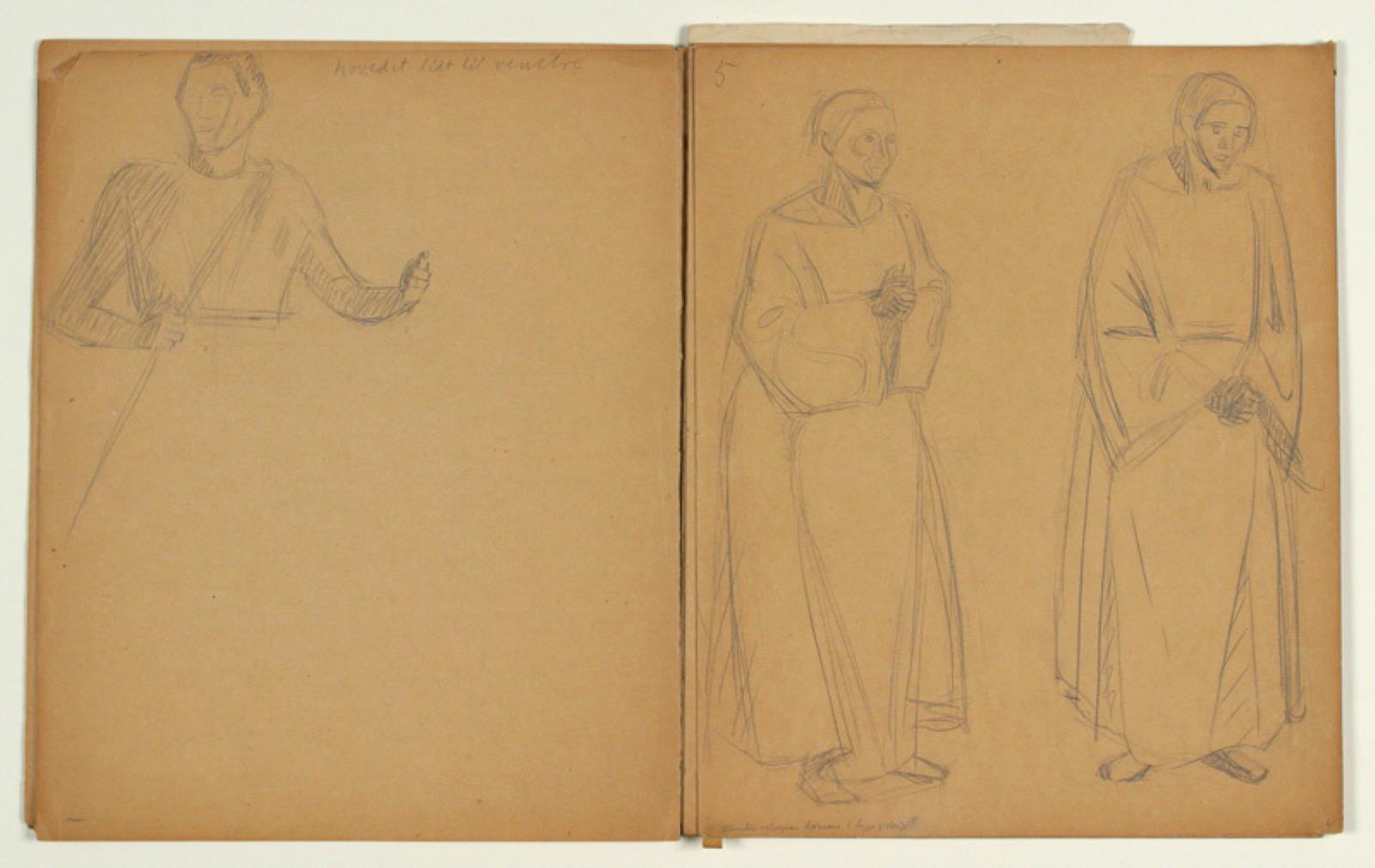 Niels Larsen Stevns, To figurstudier til "Kristus velsigner børnene" (1937-38)