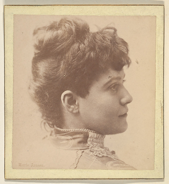 Kinney Brothers Tobacco Company, Marie Jansen, from the Actresses series (N246), Type 2, issued by Kinney Brothers to promote Sporting Extra Cigarettes
