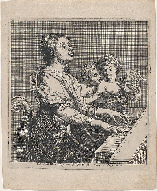 Willem Panneels, Saint Cecilia playing the virginals, accompanied by two singing angels