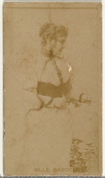 W. Duke, Sons & Co., Mlle. Basco, from the Actors and Actresses series (N145-8) issued by Duke Sons & Co. to promote Duke Cigarettes