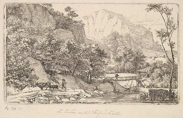 Johann Christoph Erhard, Peasant with Cow and Calf, in the Unterberg near the Berchtesgaden