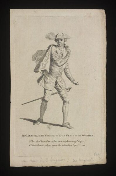 unknown, Mr Garrick in the character of Don Felix in the Wonder