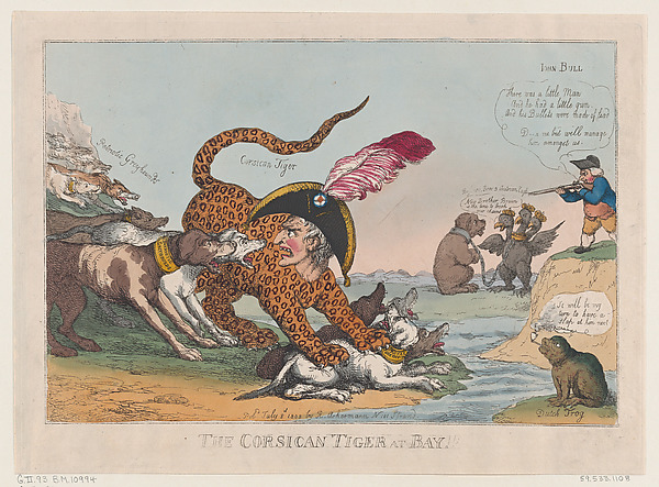 Thomas Rowlandson, The Corsican Tiger at Bay!