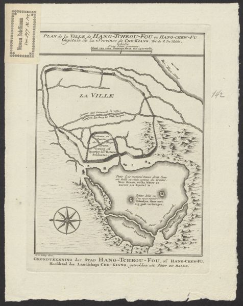 Bellin, Jacques Nicolas, (1703-1772) (cartographer), Plan de la Ville de Hang-Tcheou-Fou ou Hang-chew-Fu: Capitale de la Province de Che-Kiang