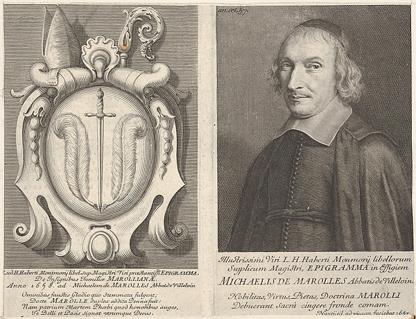 Robert Nanteuil, L'Abbé de Marolles (with coat of arms)
