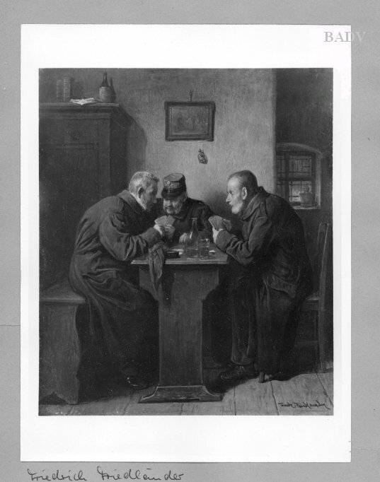 Friedrich Friedländer, 3 old soldiers playing cards