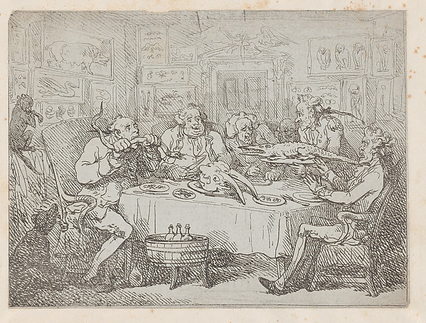 Thomas Rowlandson, The Banquet Scene: a Repast of the Acclimitative Order (Peter's Prophesy, or the President and the Poet)