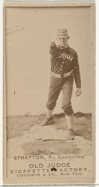 Goodwin & Company, Chilton Scott Stratton, Pitcher, Louisville Colonels, from the Old Judge series (N172) for Old Judge Cigarettes