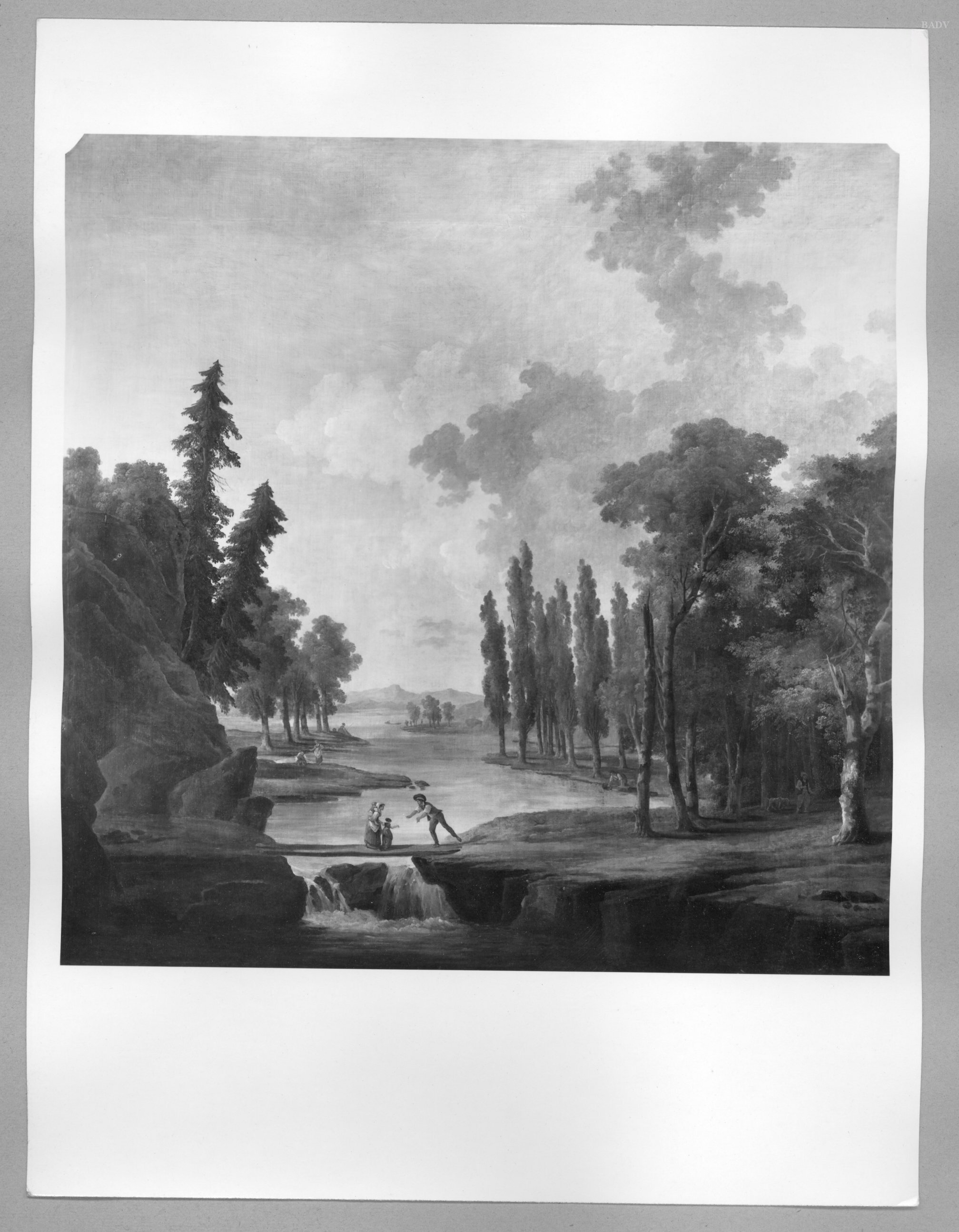 Hubert Robert, landscape with figures