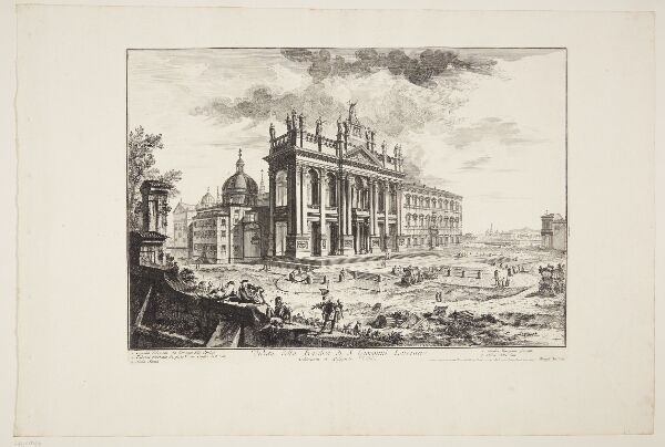 Giovanni Battista Piranesi, Udsigt mod kirken S. Giovani Laterano med Scala Santa t.h.