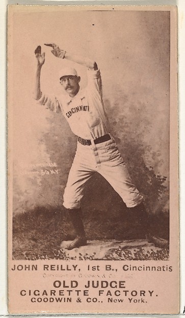 Goodwin & Company, John Good "Long John" Reilly, 1st Base, Cincinnati, from the Old Judge series (N172) for Old Judge Cigarettes