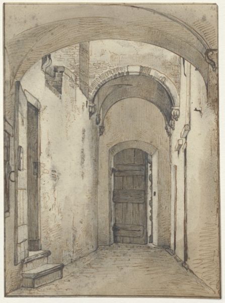 Cornet, Jacobus Ludovicus, (1815-1882), (artist), Vaulted alleyway