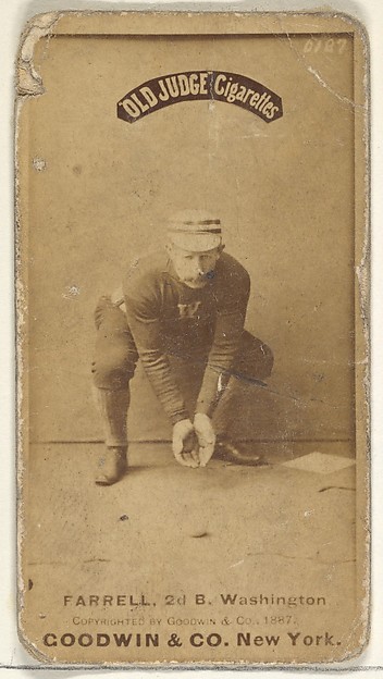 Goodwin & Company, John A. "Jack" Farrell, 2nd Base, Washington Nationals, from the Old Judge series (N172) for Old Judge Cigarettes