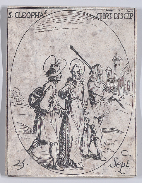 Jacques Callot, S. Cléophas, Disciple du Christ (St. Cleophas, Disciple of Christ), September 25th, from "Les Images De Tous Les Saincts et Saintes de L'Année" (Images of All of the Saints and Religious Events of the Year)