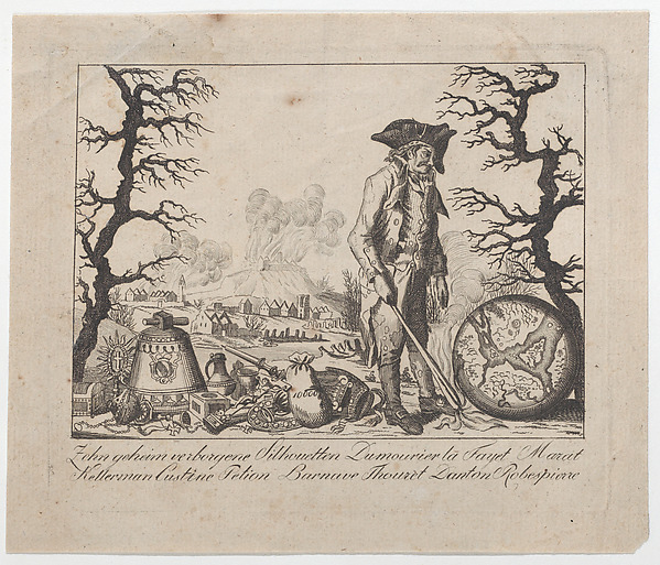 Anonymous, Caricature and hidden silhouette representations of Lafayette and others