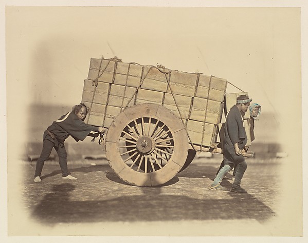 Felice Beato, "Shariki," or Cart-Pushing Coolies
