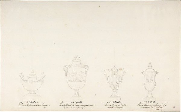 Anonymous, French, 18th century, Design for Four Vases