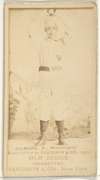 Goodwin & Company, Frank T. Gilmore, Pitcher, Washington Nationals, from the Old Judge series (N172) for Old Judge Cigarettes