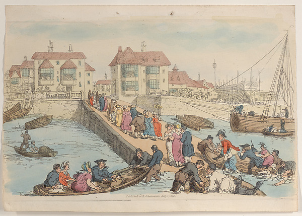 Thomas Rowlandson, Plate 25: A Landing Place, from "World in Miniature"