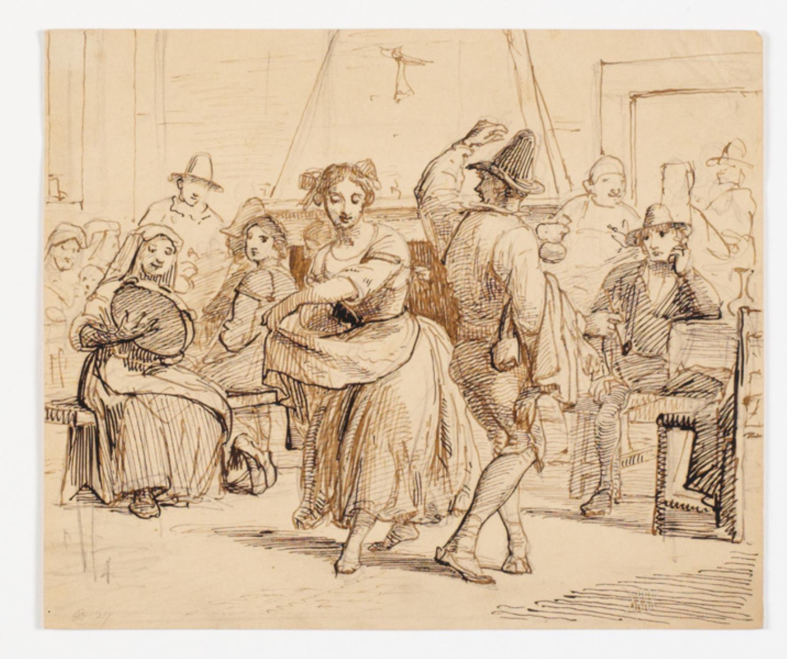 Wilhelm Marstrand, Interiør fra en taverne med et dansende par