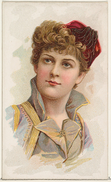 W. Duke, Sons & Co., Actress wearing red fringed fez, from Stars of the Stage, First Series (N129) issued by W. Duke, Sons & Co. to promote Honest Long Cut Tobacco