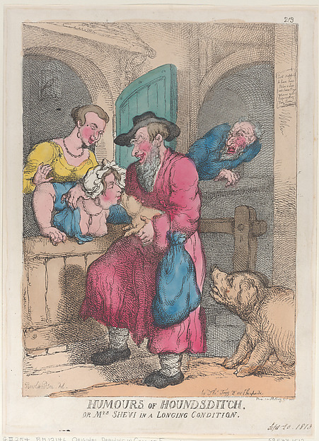 Thomas Rowlandson, Humors of Houndsditch, or Mrs. Shevi in a Longing Condition
