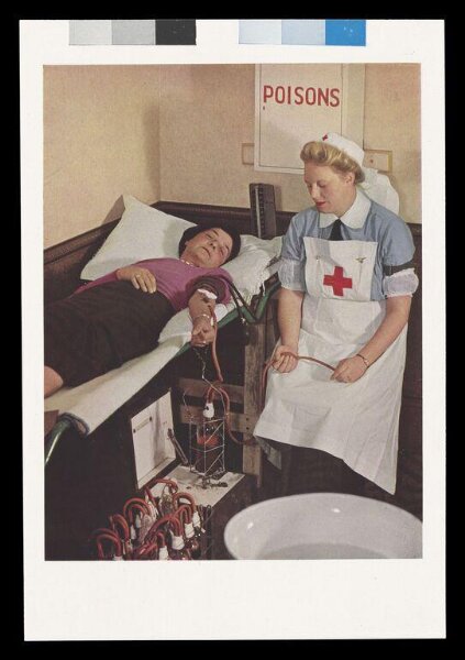 Hinde, John Wilfrid, A Blood Donor at a Civil Defence First-Aid Station
