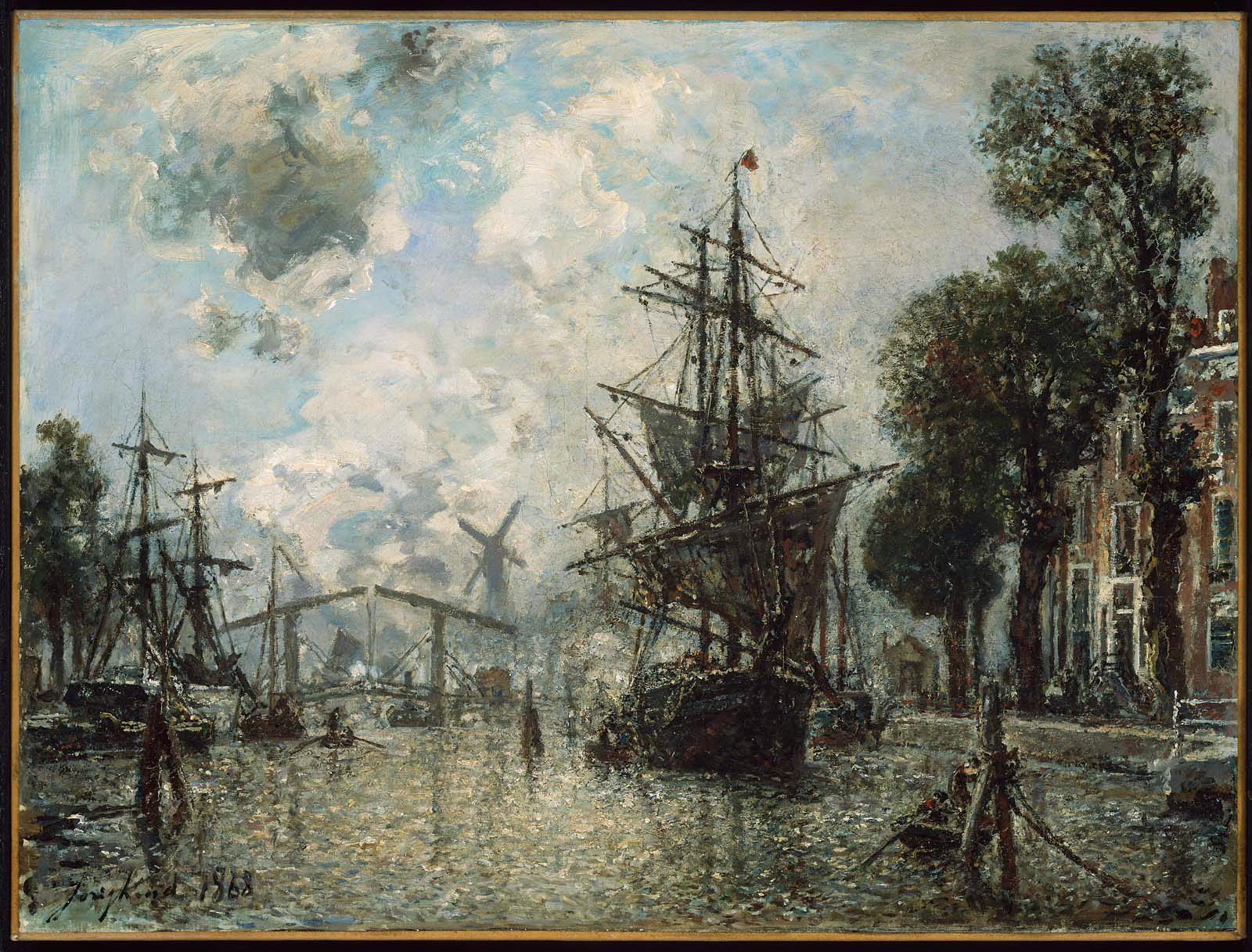 Johan Jongkind, Harbor Scene in Holland