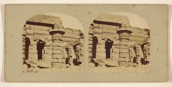 Francis Frith, The Exterior Portico of the Rock Temple of Cerf Hassann, (or Gorche), in Nubia.