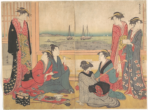 Torii Kiyonaga, Teahouse in Shinagawa