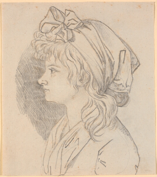 Nicolai Abildgaard, Profilportræt af malerens anden hustru Juliane Marie Abildgaard, f. Ottesen. Forarbejde til portræt i Frederiksborgmuseet
