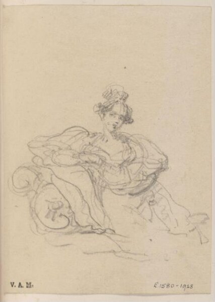 George Chinnery, A sketch of a Western woman reclining on a sofa