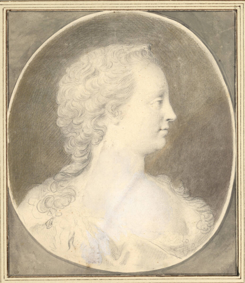 Anonym, Bildnismedaillon der jungen Kaiserin Maria Theresia im Profil nach rechts