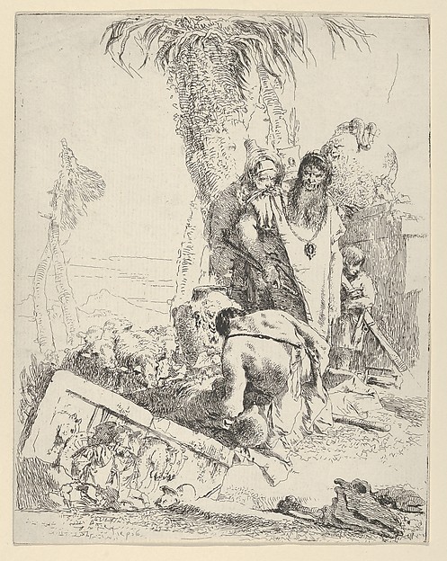 Giovanni Battista Tiepolo, Shepherd with Two Magicians, from "Scherzi"