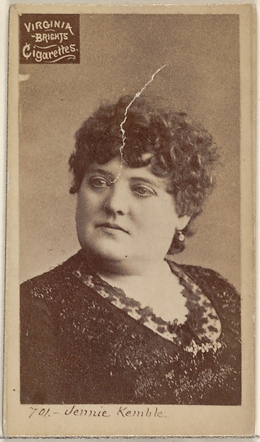 Allen & Ginter, Card 701, Jennie Kemble, from the Actors and Actresses series (N45, Type 2) for Virginia Brights Cigarettes