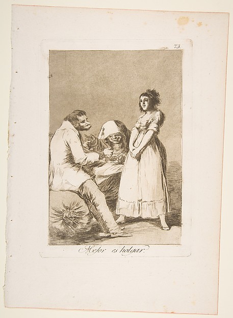Goya (Francisco de Goya y Lucientes), Plate 73 from "Los Caprichos": It is better to be lazy (Mejor es holgar)