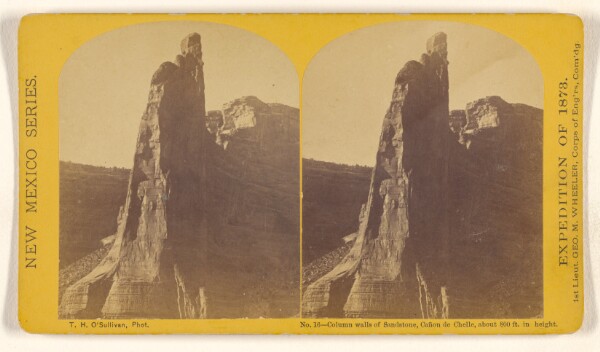 Timothy H. O'Sullivan, Column walls of Sandstone, Canon de Chelle, about 800 ft. in height.