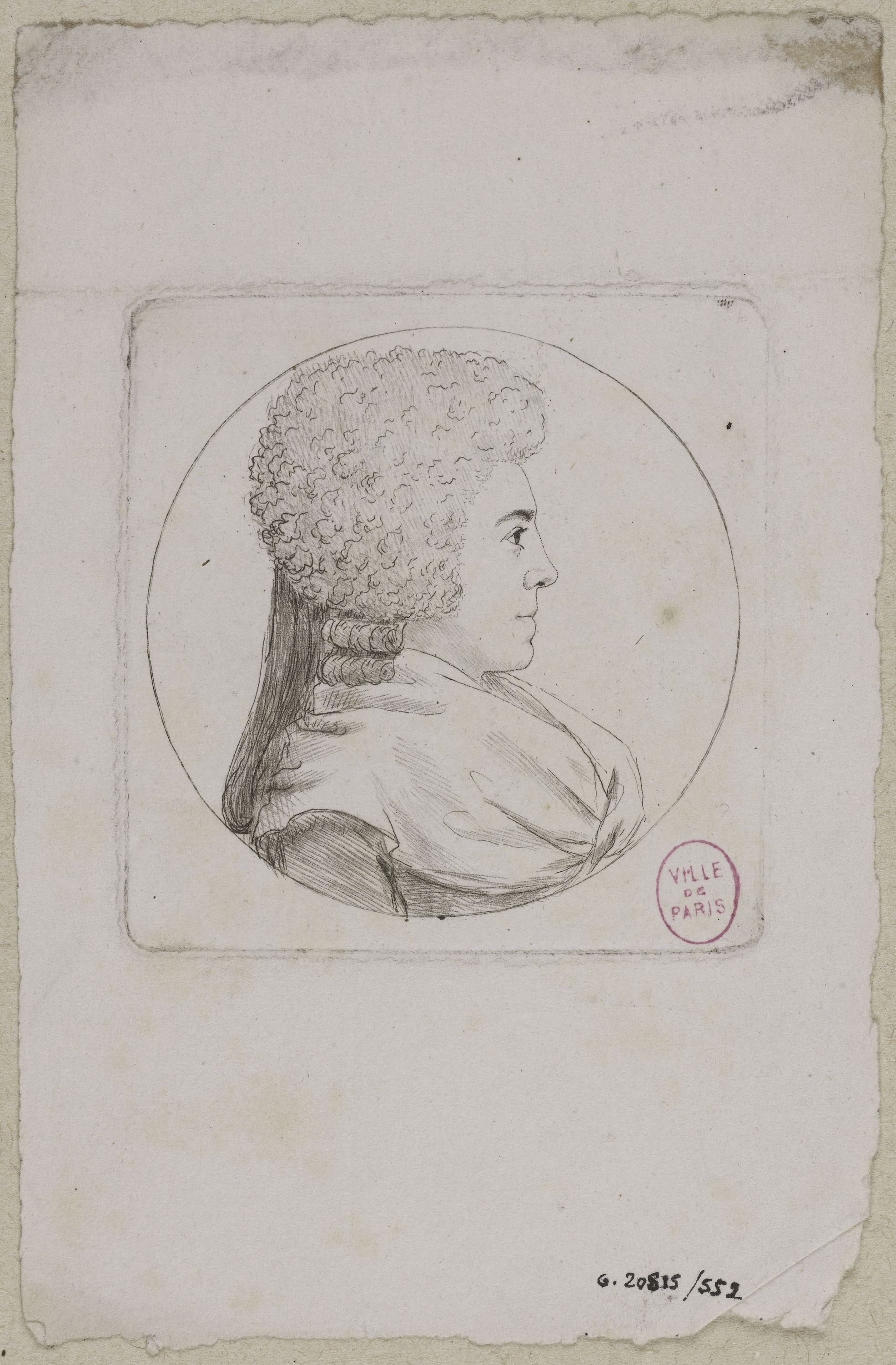 Edmé Quenedey, Portrait d'une femme, fin XVIIIème siècle/début XIXème siècle