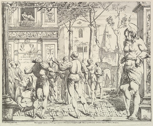 Giovanni David, The Martyrdom of Saint Christopher,  from "The Story of Saints James and Christopher in the Eremitani Chapel"