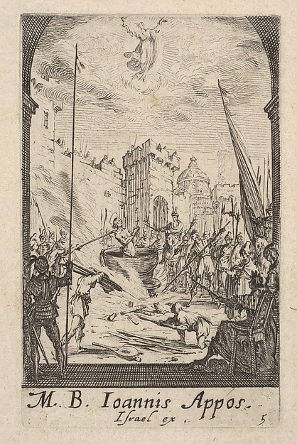 Jacques Callot, Martyrdom of Saint John the Evangelist, from "The Little Apostles" (Les Petits Apôtres)