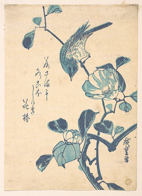 Utagawa Hiroshige, Camellia and Bird