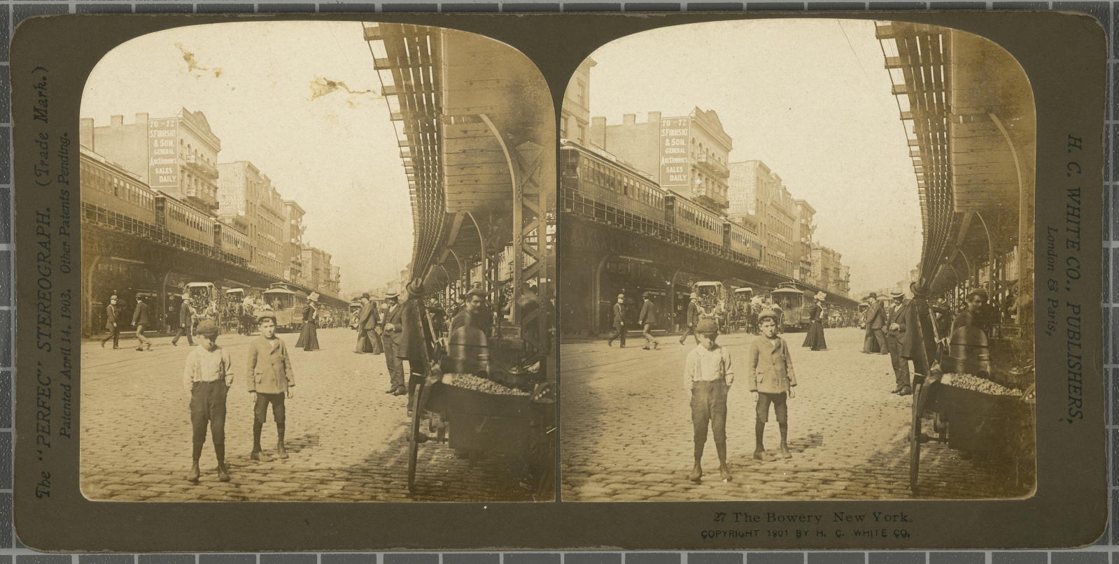 Desconegut, The Bowery New York White, H.C. & Co., The "Perfec" Stereograph