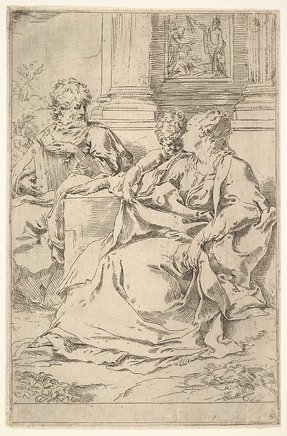Guido Reni, The Holy Family with Scriptural Scene in Background
