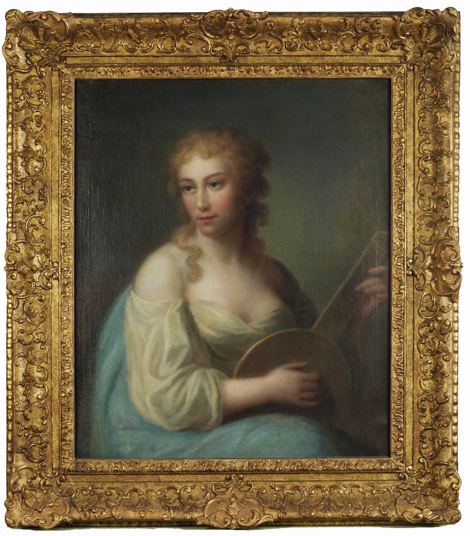Johann Georg Dathan, Porträt einer Dame mit Laute, sign./dat. 1742