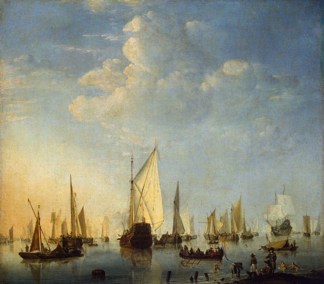 Willem van de Velde the Younger, Ships in a Calm Sea