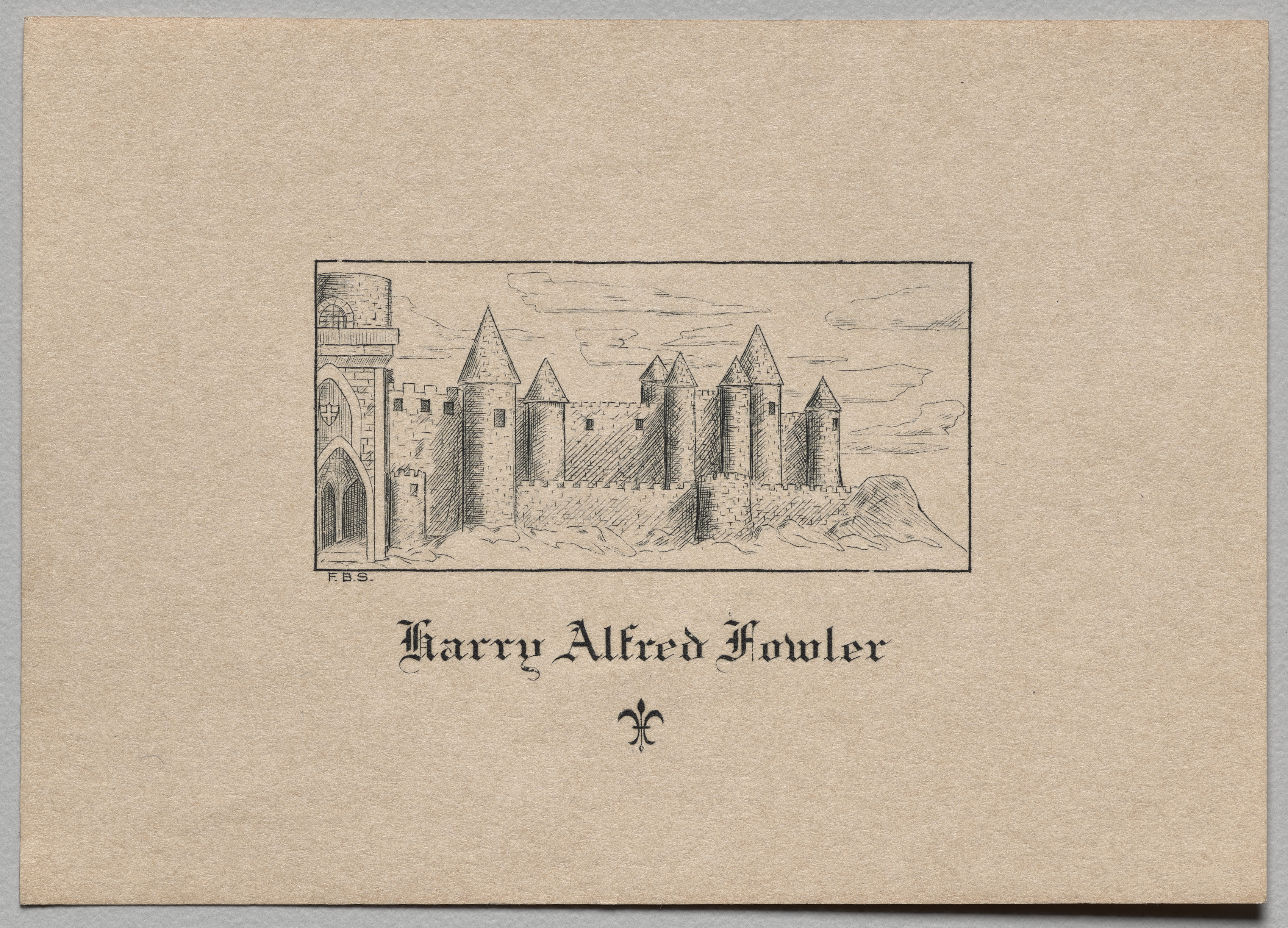 Unknown artist, Bookplate: Harry Alfred Fowler