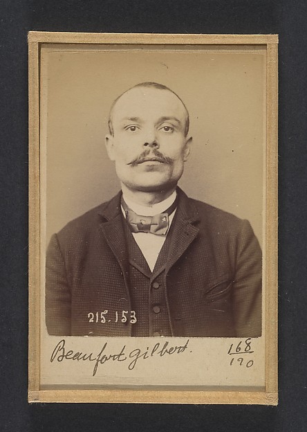 Alphonse Bertillon, Beaufort. Gilbert. 32 ans, né à Paris Xle. Ébéniste. Anarchiste. 5/3/94.