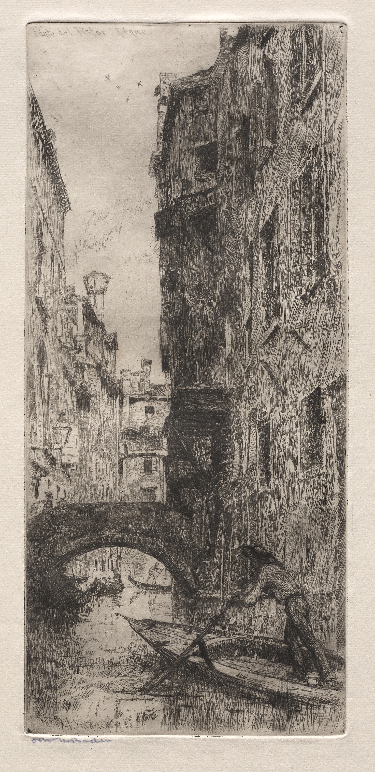 Otto H. Bacher, Etchings of Venice: Ponte del Pistor, Venice