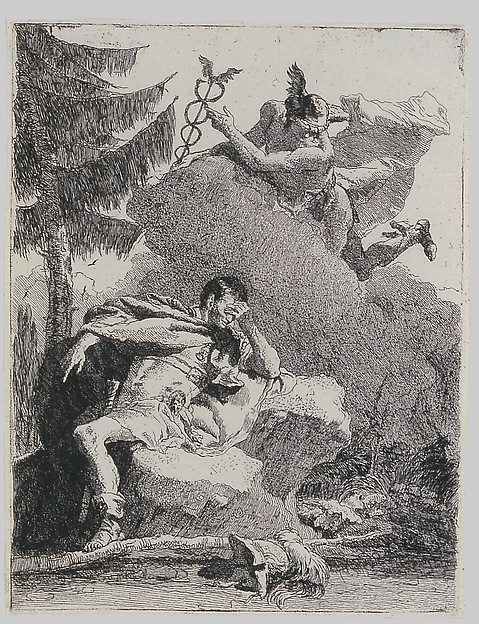 Giovanni Domenico Tiepolo, Mercury Appears to Aeneas in a Dream