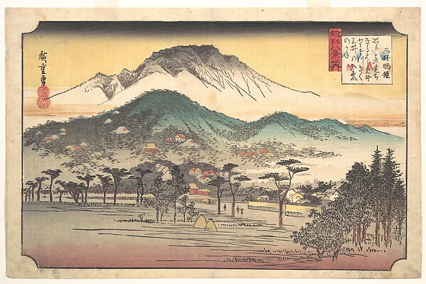 Utagawa Hiroshige, Vesper Bells at Mii Temple